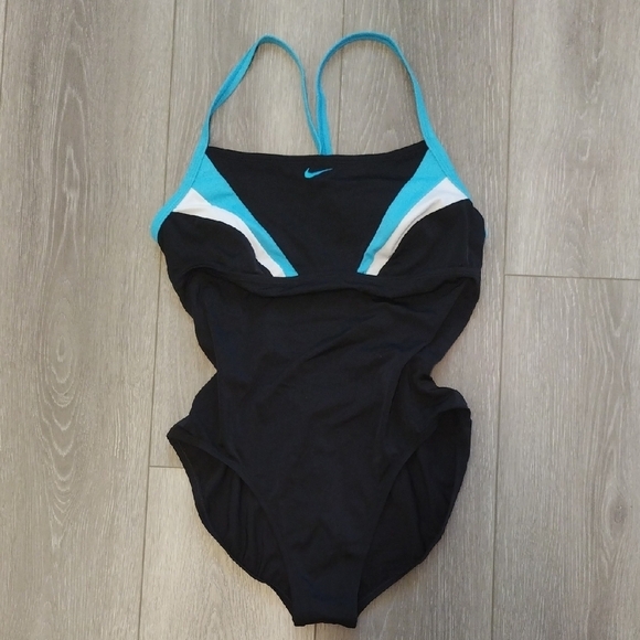 Nike Black and Teal Swimsuit - Picture 3 of 10